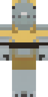 a piglin brute in gold armor with a snout and tusks