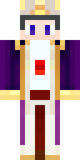 a young king in an ermine-trimmed purple cloak and gold crown