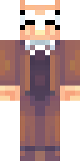 a friendly villager librarian in brown robes with glasses
