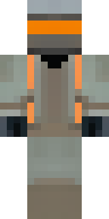 a battle-worn pilot in orange plating with scorch marks