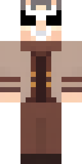 a friendly villager librarian in brown robes with glasses