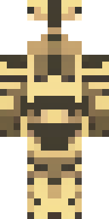 a piglin brute in gold armor with a snout and tusks