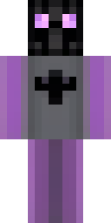 an enderman-inspired figure, tall and black with purple eyes