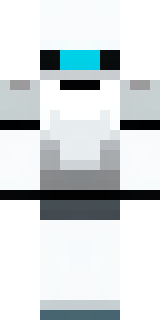 a sleek white service robot with a single cyan sensor
