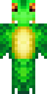 a dragon hybrid with green scales, horns and a spined tail