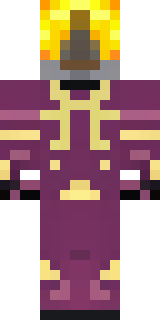 a nether hunter in crimson hide with glowing gold trim