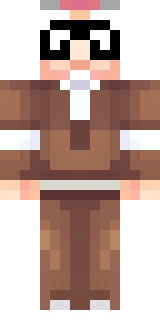 a friendly villager librarian in brown robes with glasses