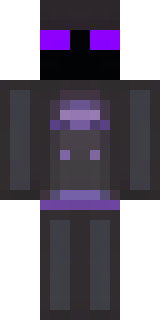 an enderman-inspired figure, tall and black with purple eyes
