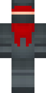 a shadow ninja in matte black with a red scarf