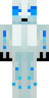 a snow fox spirit in white fur with blue markings