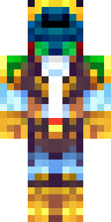 a golden pirate with an eyepatch and a parrot on the shoulder