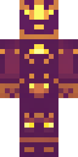 a nether hunter in crimson hide with glowing gold trim