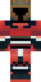 a samurai in red lacquered armor with a horned helmet