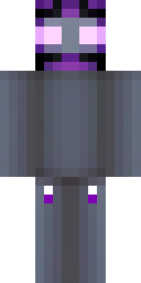an enderman-inspired figure, tall and black with purple eyes