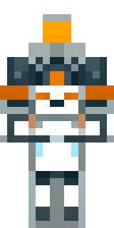 a mecha pilot in a white flight suit with a segmented helmet