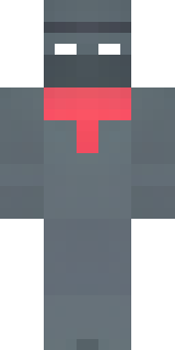 a shadow ninja in matte black with a red scarf