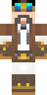 a steampunk inventor in a brown leather coat and brass goggles