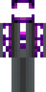 an enderman-inspired figure, tall and black with purple eyes