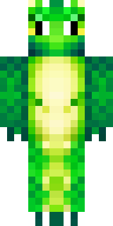 a dragon hybrid with green scales, horns and a spined tail