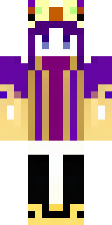 a young king in an ermine-trimmed purple cloak and gold crown