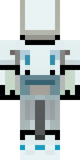 a mecha pilot in a white flight suit with a segmented helmet
