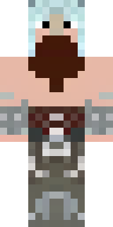 a frost viking in white furs and a horned helm