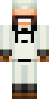 a cheerful chef in a white coat and tall hat with a wooden spoon