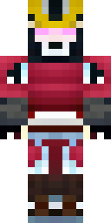 a samurai in red lacquered armor with a horned helmet