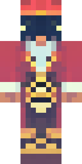 a pirate captain in a long red coat and tricorn hat