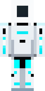 a sleek white service robot with a single cyan sensor