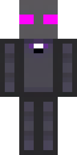 an enderman-inspired figure, tall and black with purple eyes