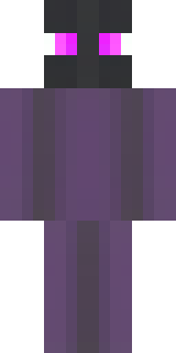 an enderman-inspired figure, tall and black with purple eyes