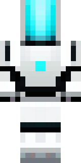 a sleek white service robot with a single cyan sensor