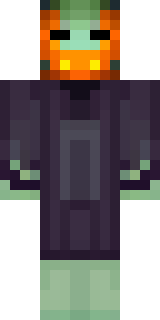 a Halloween pumpkin-headed figure in a dark cloak