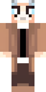 a friendly villager librarian in brown robes with glasses