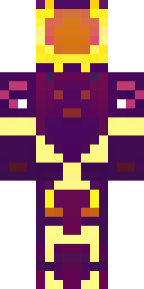 a nether hunter in crimson hide with glowing gold trim