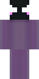 an enderman-inspired figure, tall and black with purple eyes