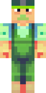 a farmer villager in a straw hat with a green apron