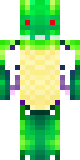 a dragon hybrid with green scales, horns and a spined tail