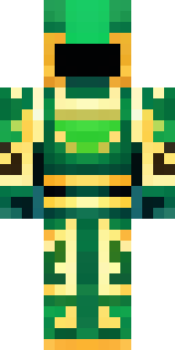 a jade samurai in green and gold ceremonial armor