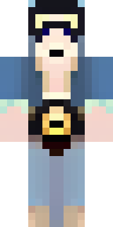 a ghostly pirate with pale skin and a tattered blue coat