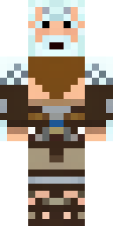 a frost viking in white furs and a horned helm