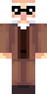 a friendly villager librarian in brown robes with glasses