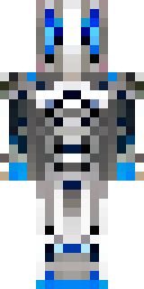 a chrome android with glowing blue eyes and exposed joints
