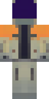 a battle-worn pilot in orange plating with scorch marks