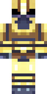 a piglin brute in gold armor with a snout and tusks