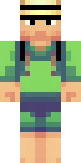 a farmer villager in a straw hat with a green apron