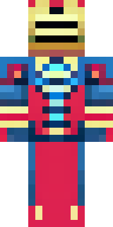 a masked hero in a sleek red and blue suit with a chest emblem