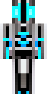 a chrome android with glowing blue eyes and exposed joints