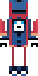 a masked hero in a sleek red and blue suit with a chest emblem